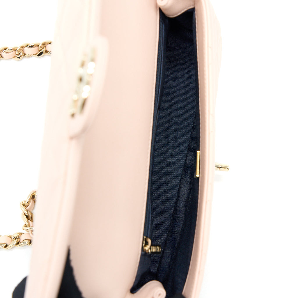 Chanel 22C Rectangular Flap Bag with Giant Top Handle Lambskin Pink L(Microchip)