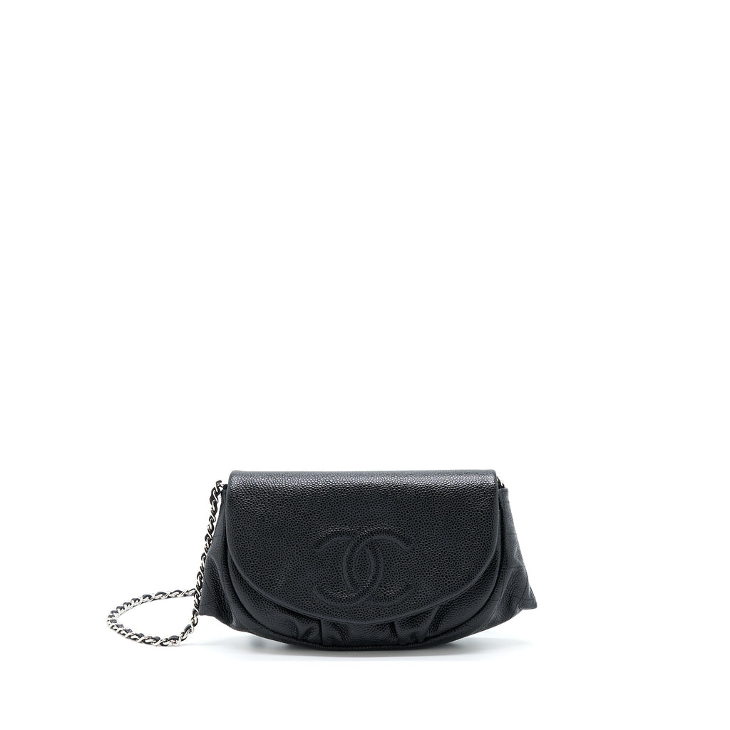 Chanel Half Moon Wallet On Chain Caviar Black