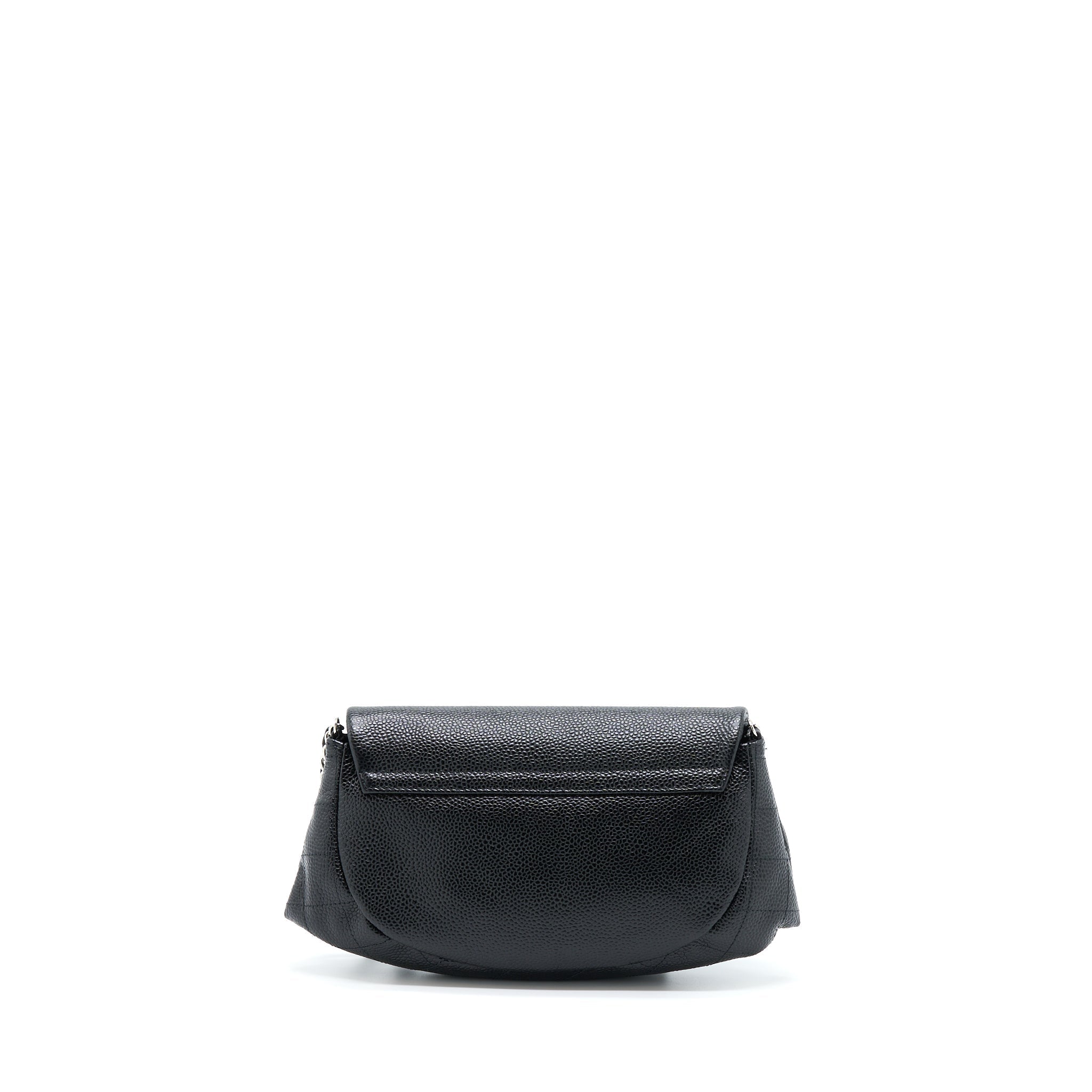 Chanel Half Moon Wallet On Chain Caviar Black