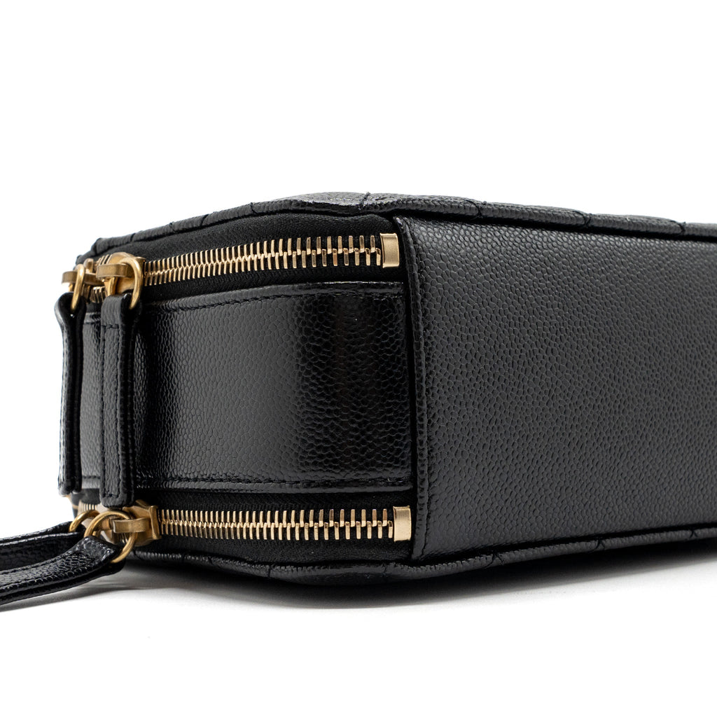 Chanel Letter top Handle Small vanity case caviar Black Brushed (microchip)