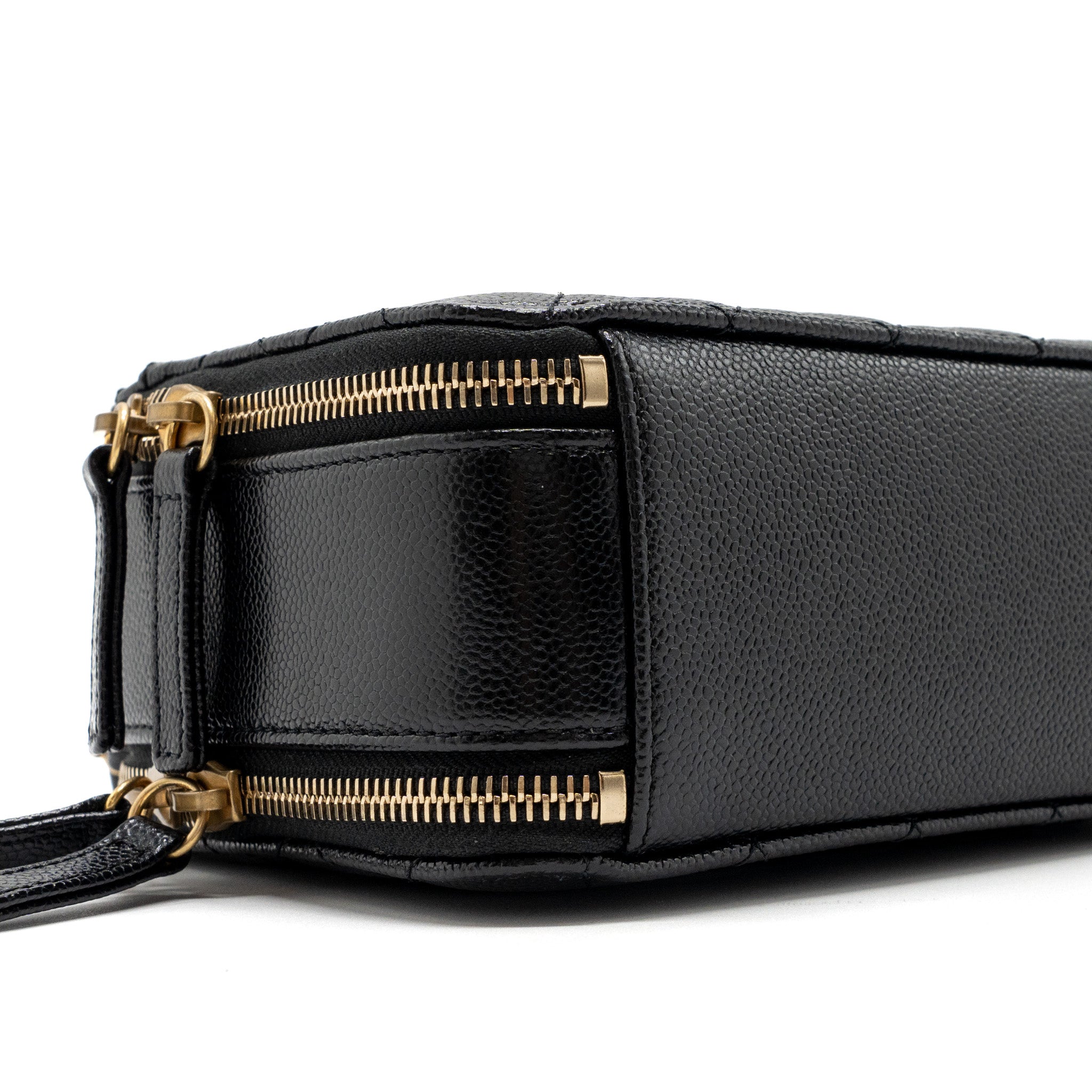 Chanel Letter top Handle Small vanity case caviar Black Brushed (microchip)