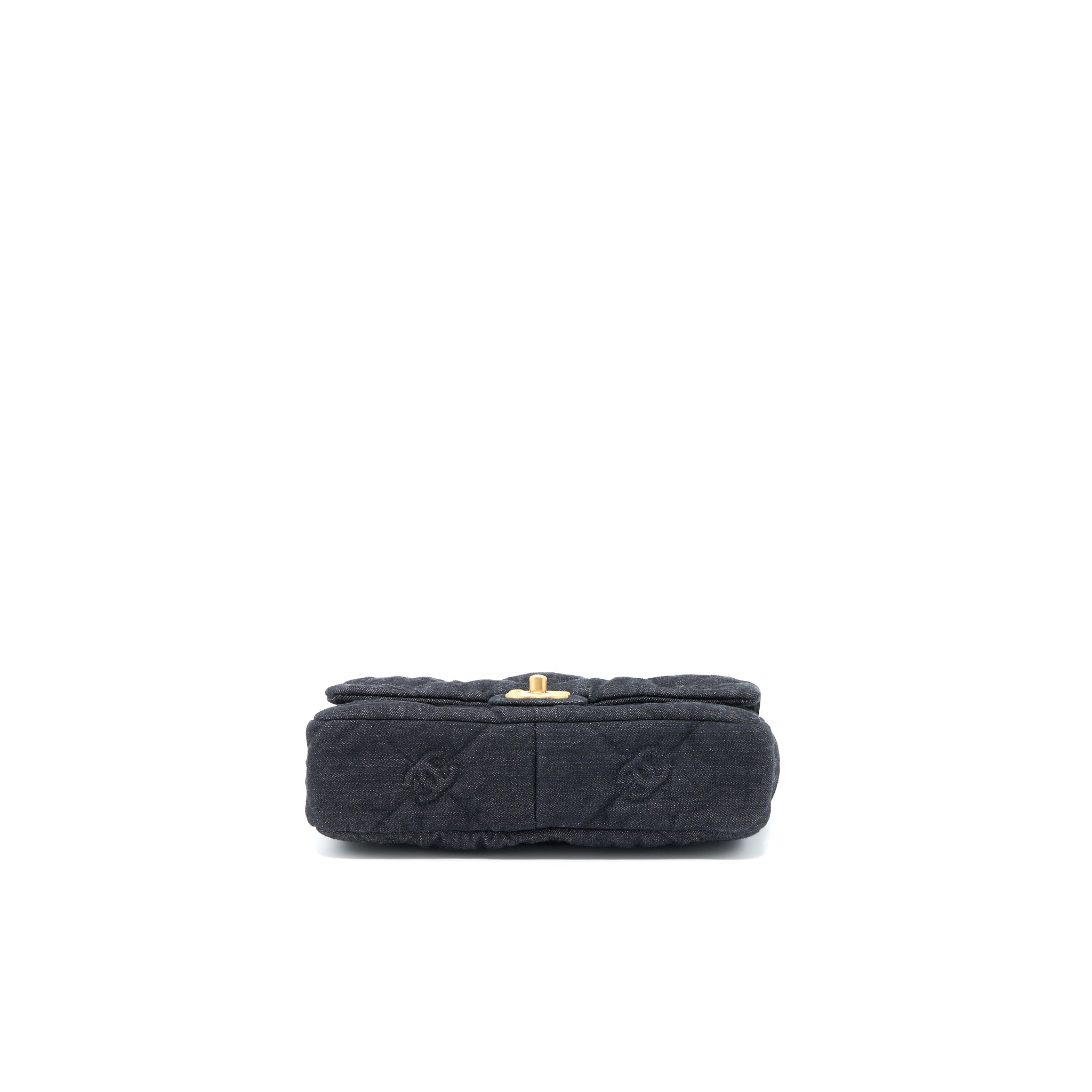 Chanel Chunky Chain Flap Bag Denim Black Brushed  (Microchip)