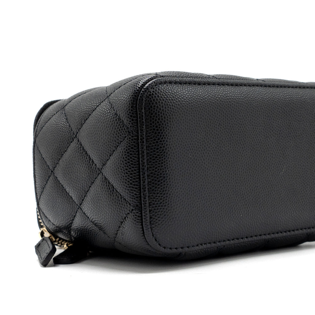 Chanel Long Vanity Case Caviar Black L