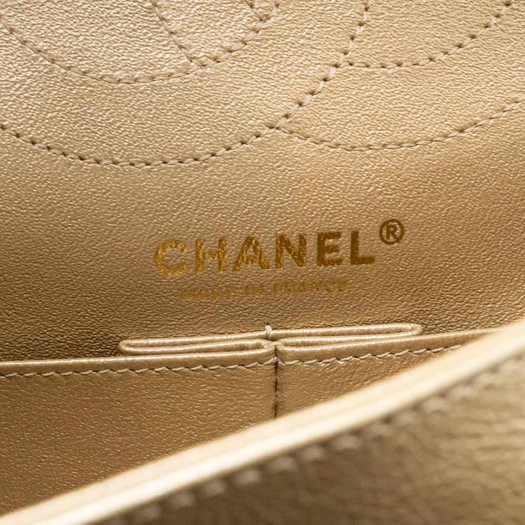 Chanel Small 2.55 Reissue Chevron Flap Bag Calfskin Gold