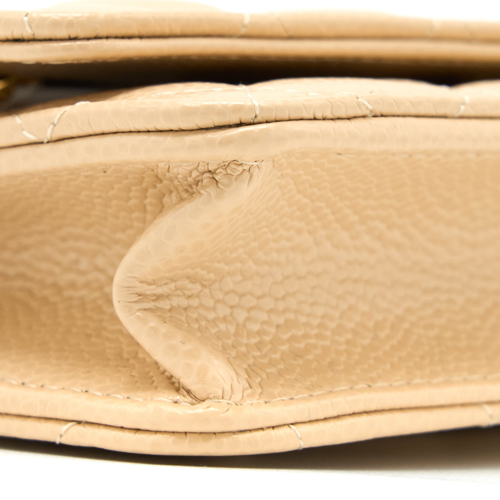 Chanel Classic Wallet On Chain Caviar Beige  (Microchip)