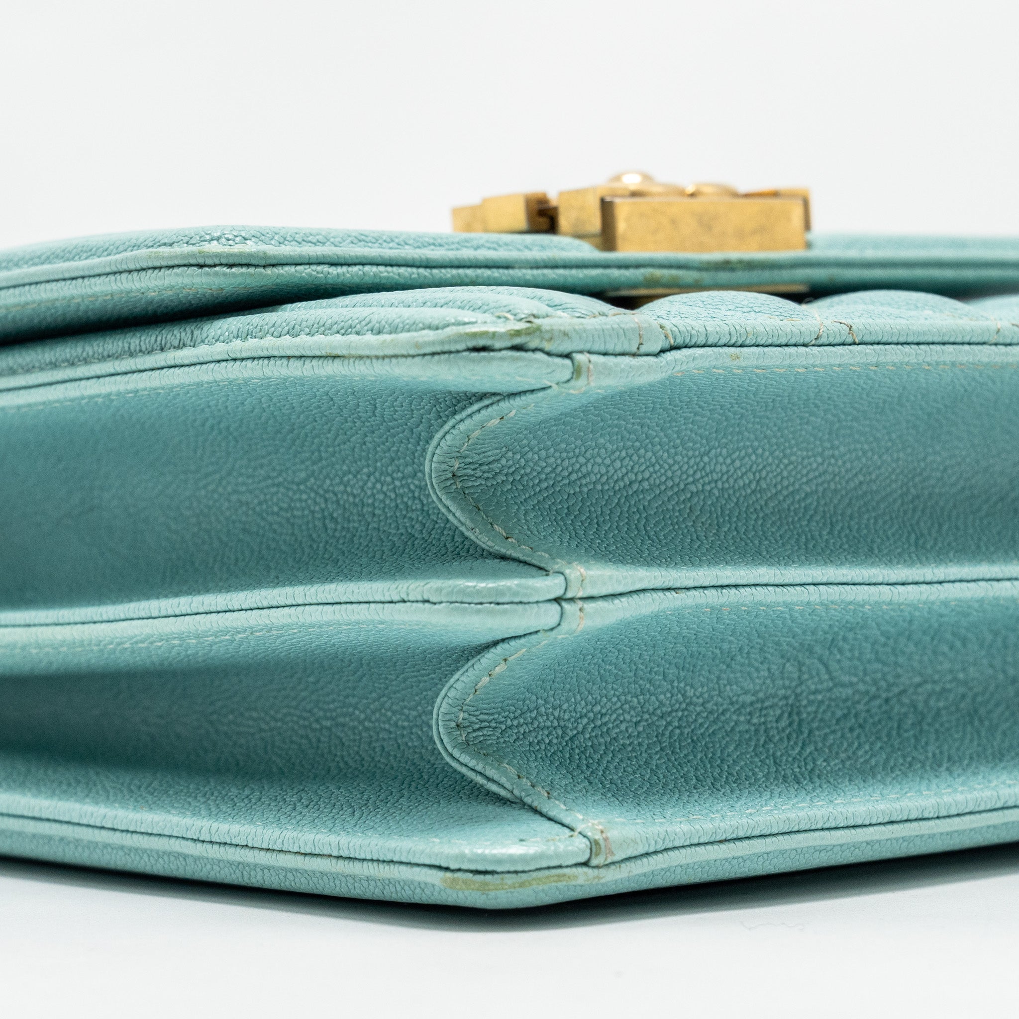 Chanel North South Boy Bag Caviar Light Blue
