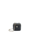 Chanel 22S Detailed Logo Mini Vanity With Chain Caviar Black L