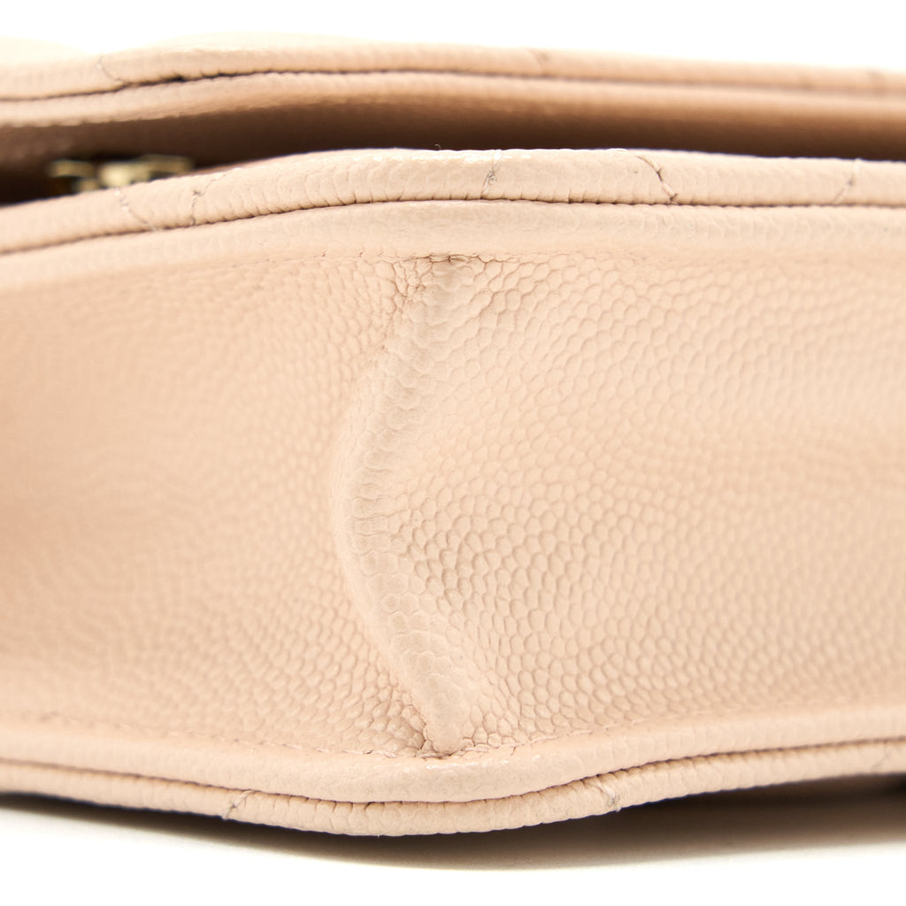 Chanel Classic Wallet On Chain Caviar Light Pink L (Microchip)