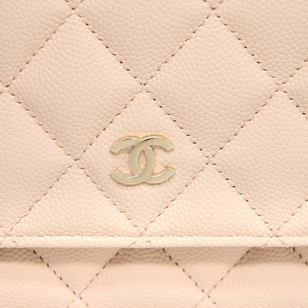 Chanel Classic Wallet On Chain Caviar Light Pink L (Microchip)