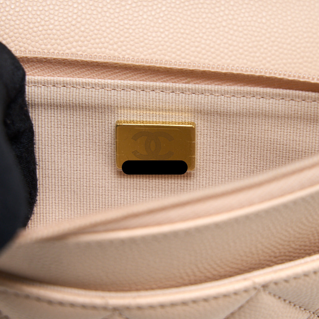 Chanel Classic Wallet On Chain Caviar Light Pink L (Microchip)