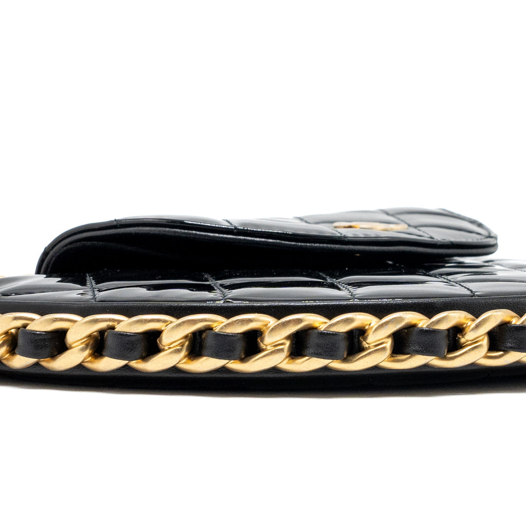 Chanel 23K Hoop Bag Patent leather black  (microchip)