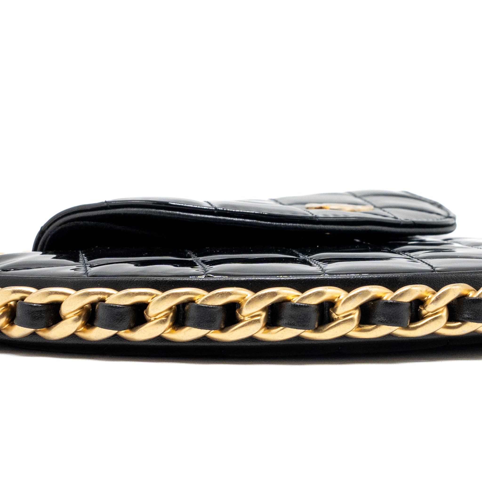 Chanel 23K Hoop Bag Patent leather black  (microchip)