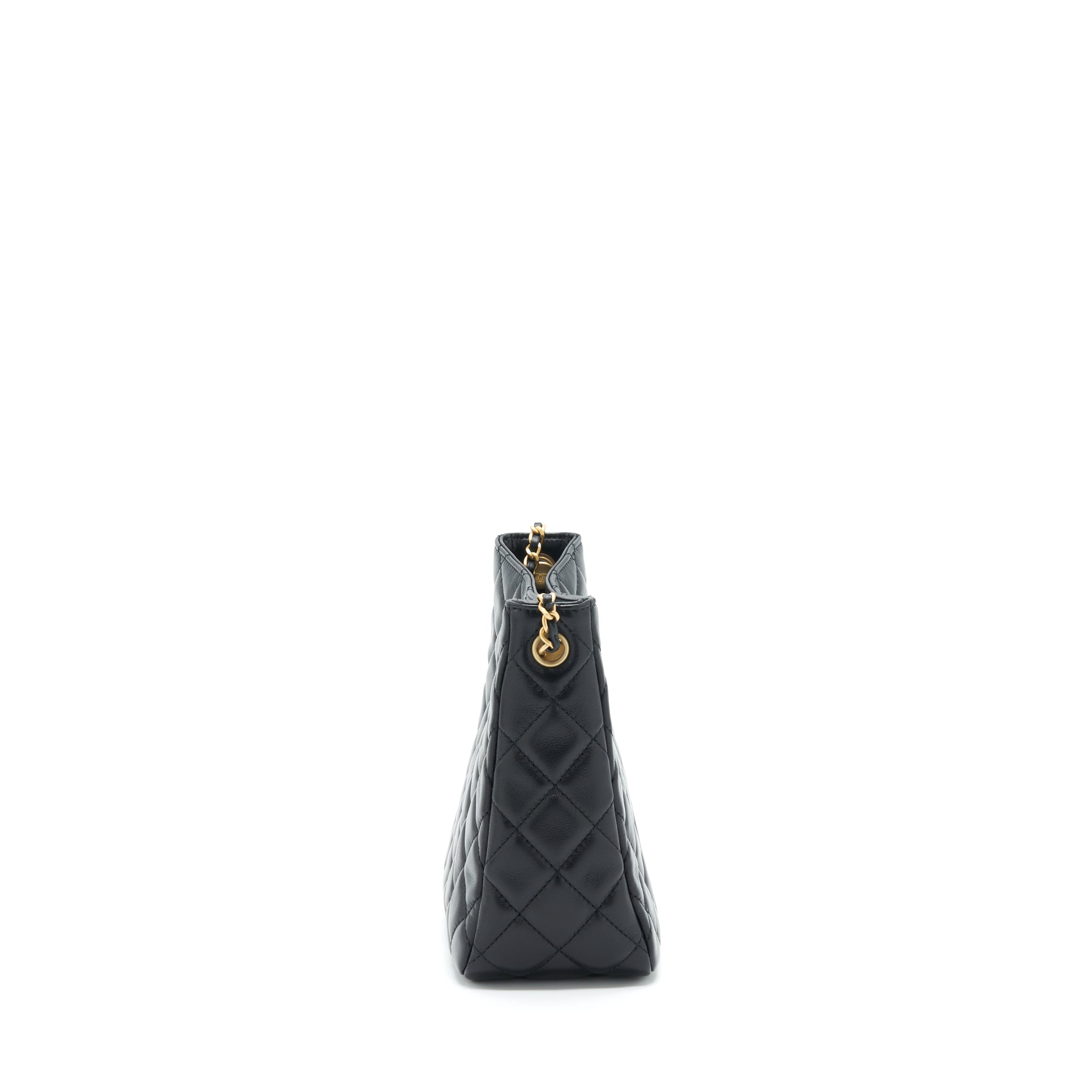 Chanel 22S Pearl Crush Hobo Bag Lambskin Black