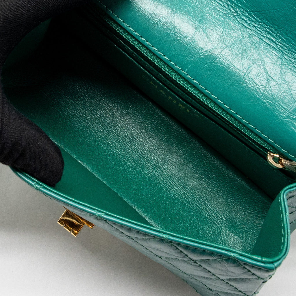 Chanel Mini 2.55 Reissue Flap Bag Calfskin Green
