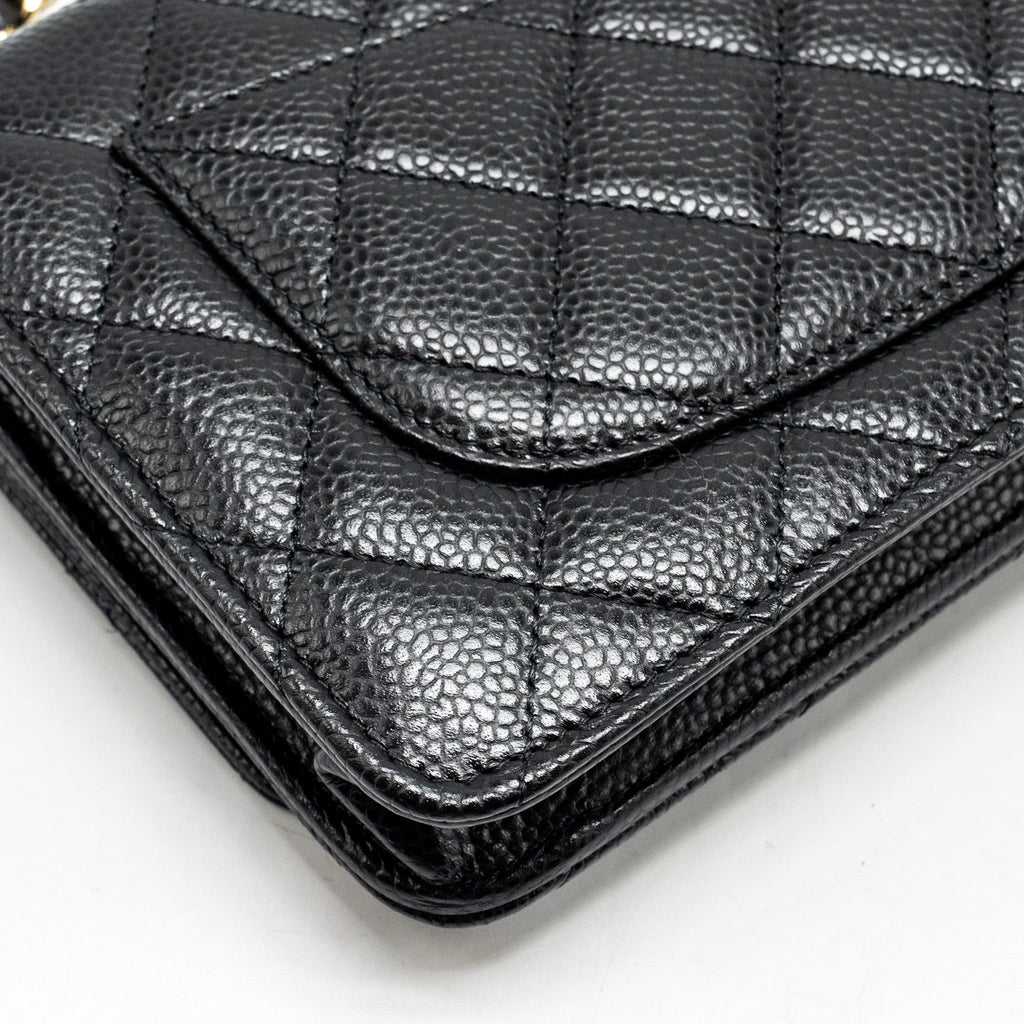 Chanel Classic Wallet on Chain Caviar BLACK  (Microchip)