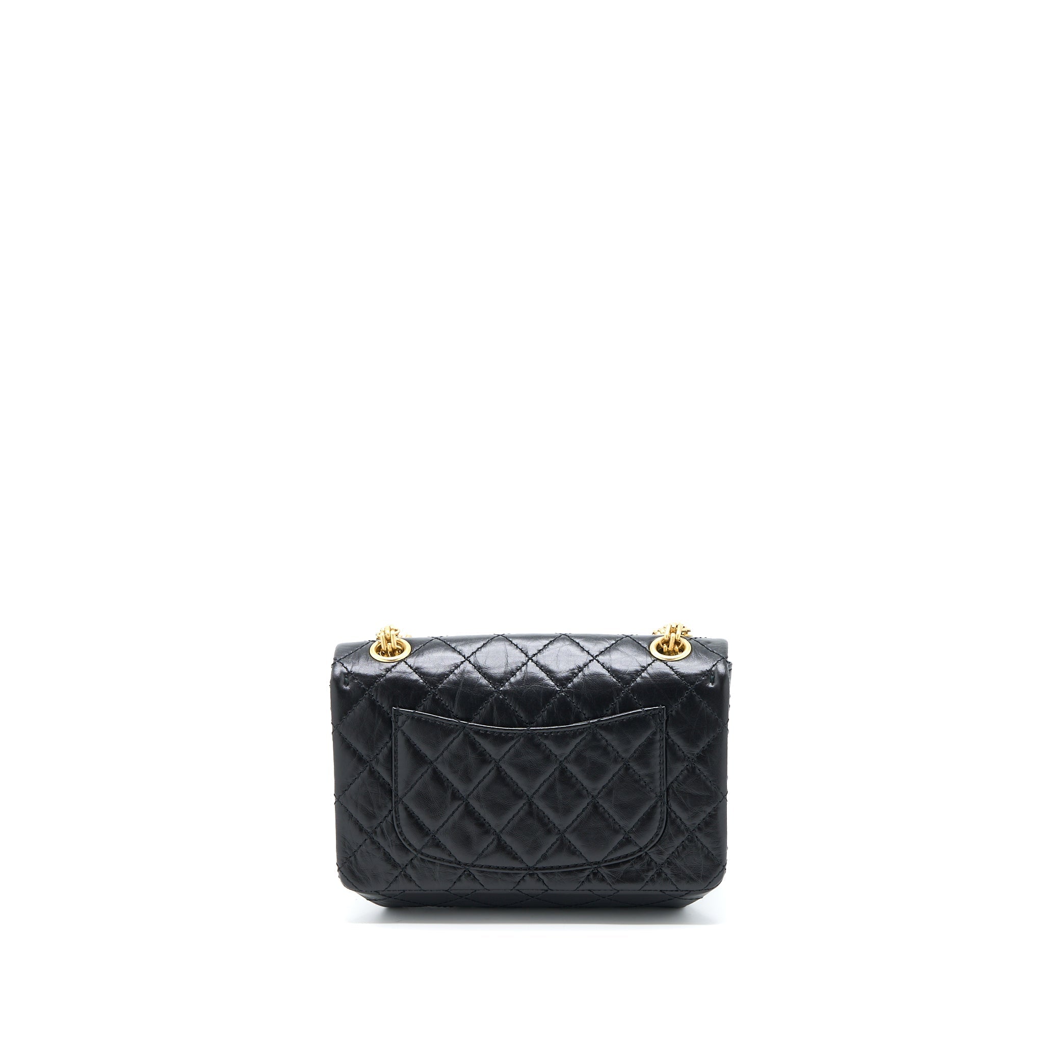 Chanel Mini 2.55 Reissue Flap Bag Aged Calfskin Black Brushed  (Microchip)