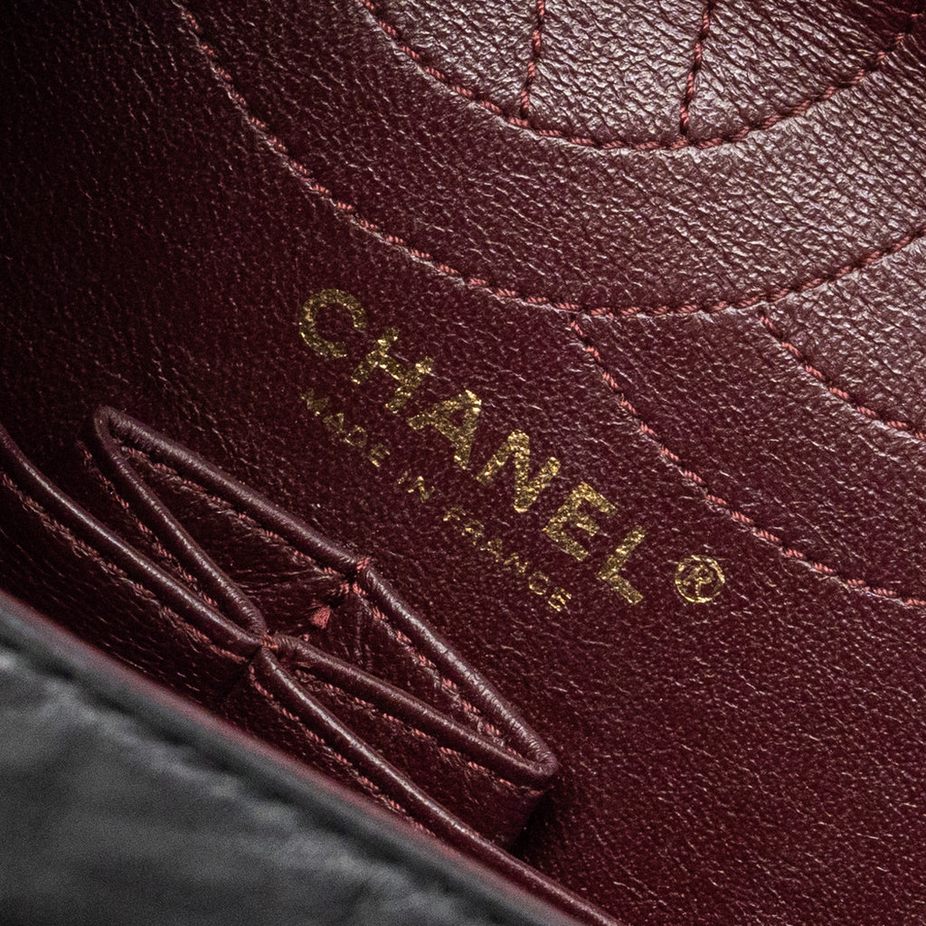 Chanel large 2.55 reissue flap bag aged calfskin black L