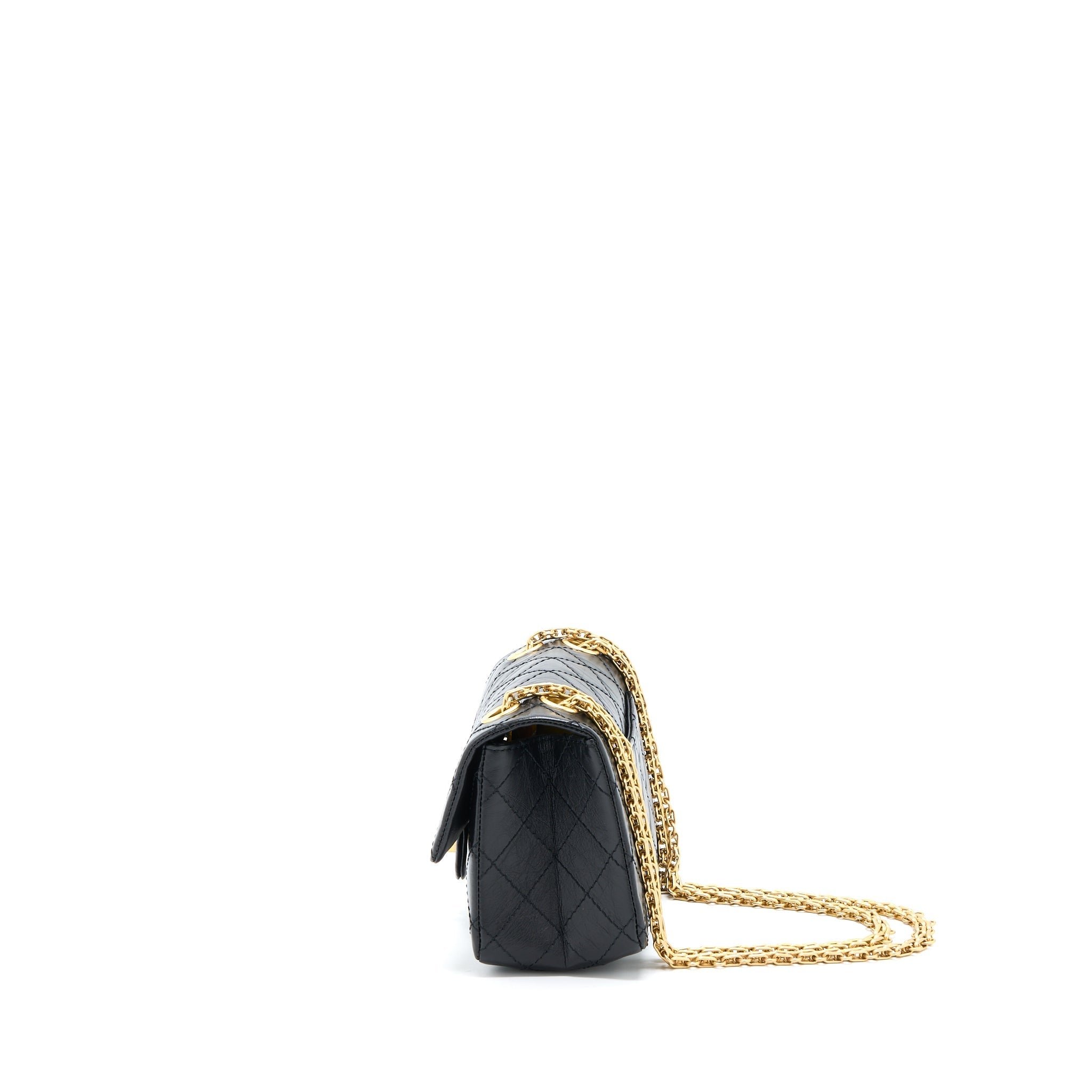 Chanel Mini 2.55 Reissue Flap Bag Aged Calfskin Black Brushed  (Microchip)