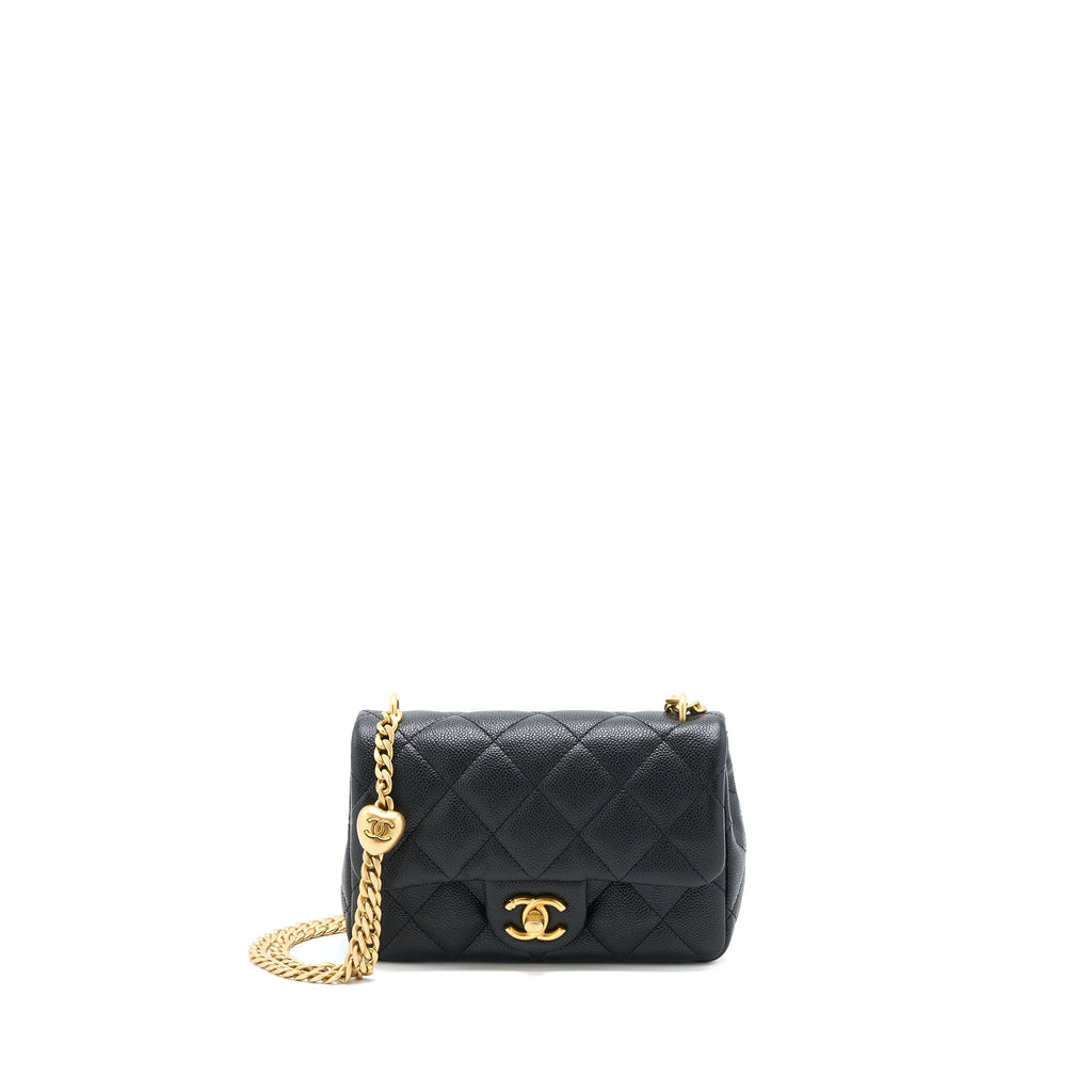 Chanel 23P Mini Coco Love Flap Bag Caviar Black  (Microchip)