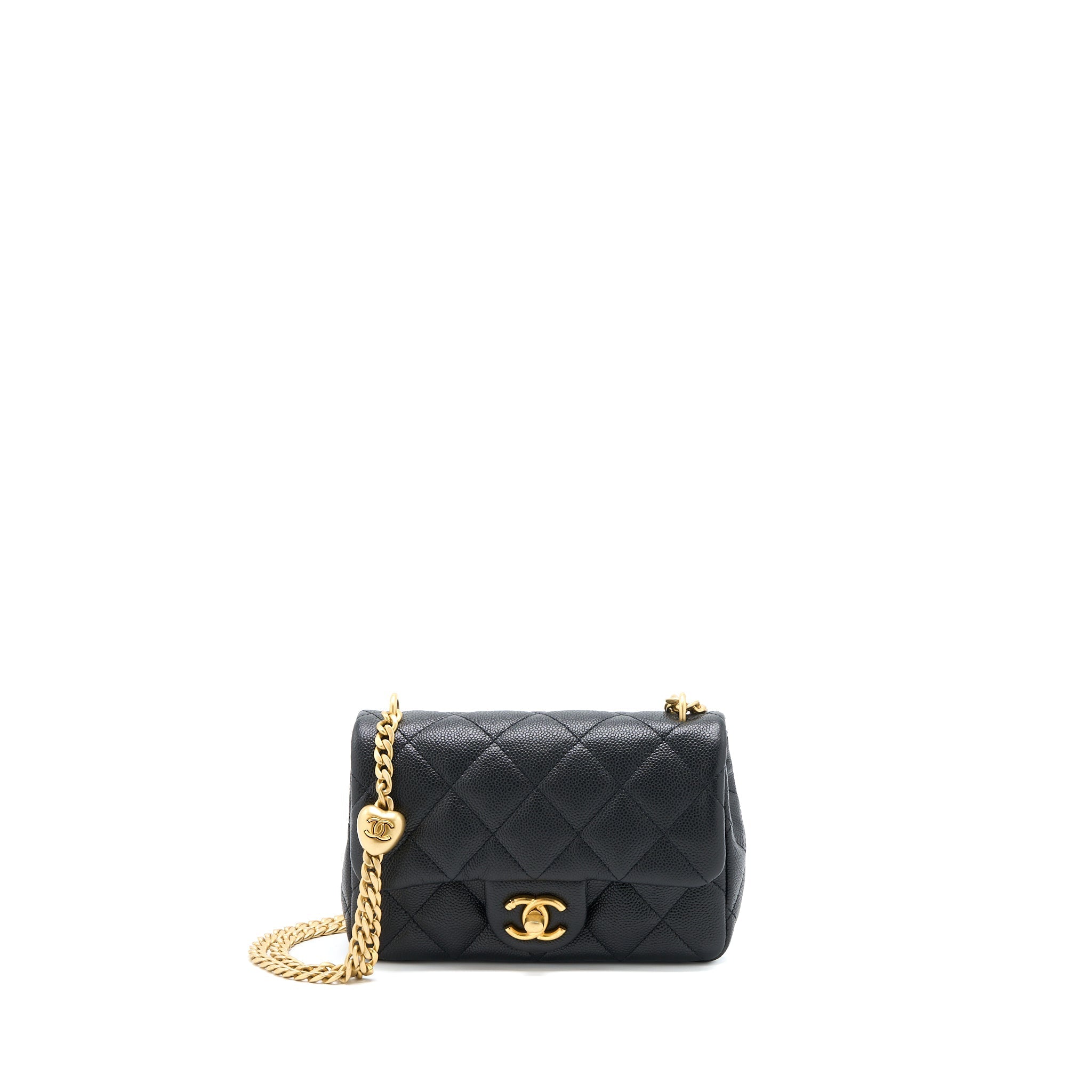 Chanel 23P Mini Coco Love Flap Bag Caviar Black  (Microchip)