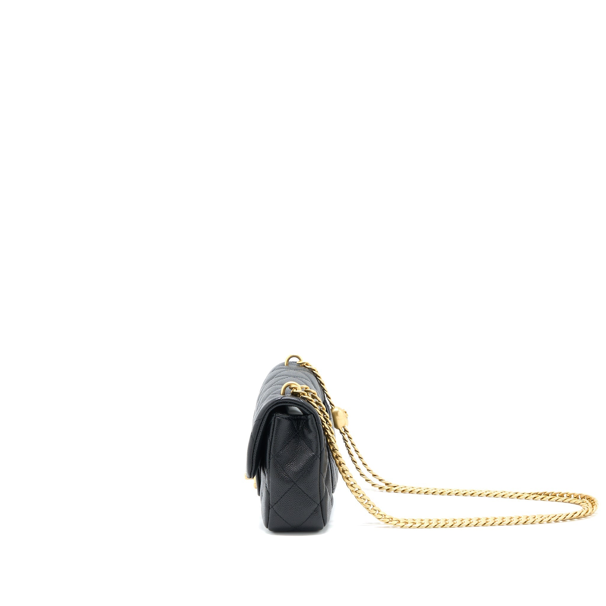 Chanel 23P Mini Coco Love Flap Bag Caviar Black  (Microchip)