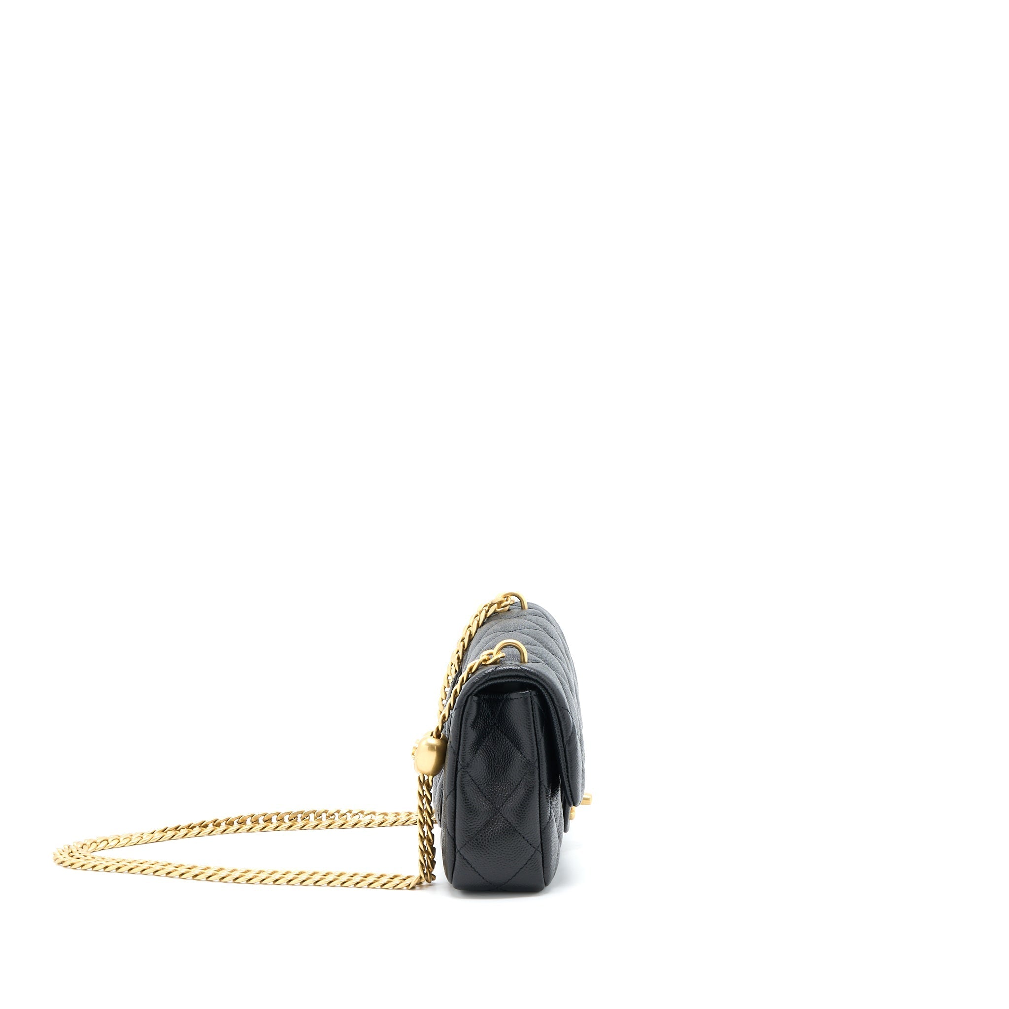 Chanel 23P Mini Coco Love Flap Bag Caviar Black  (Microchip)