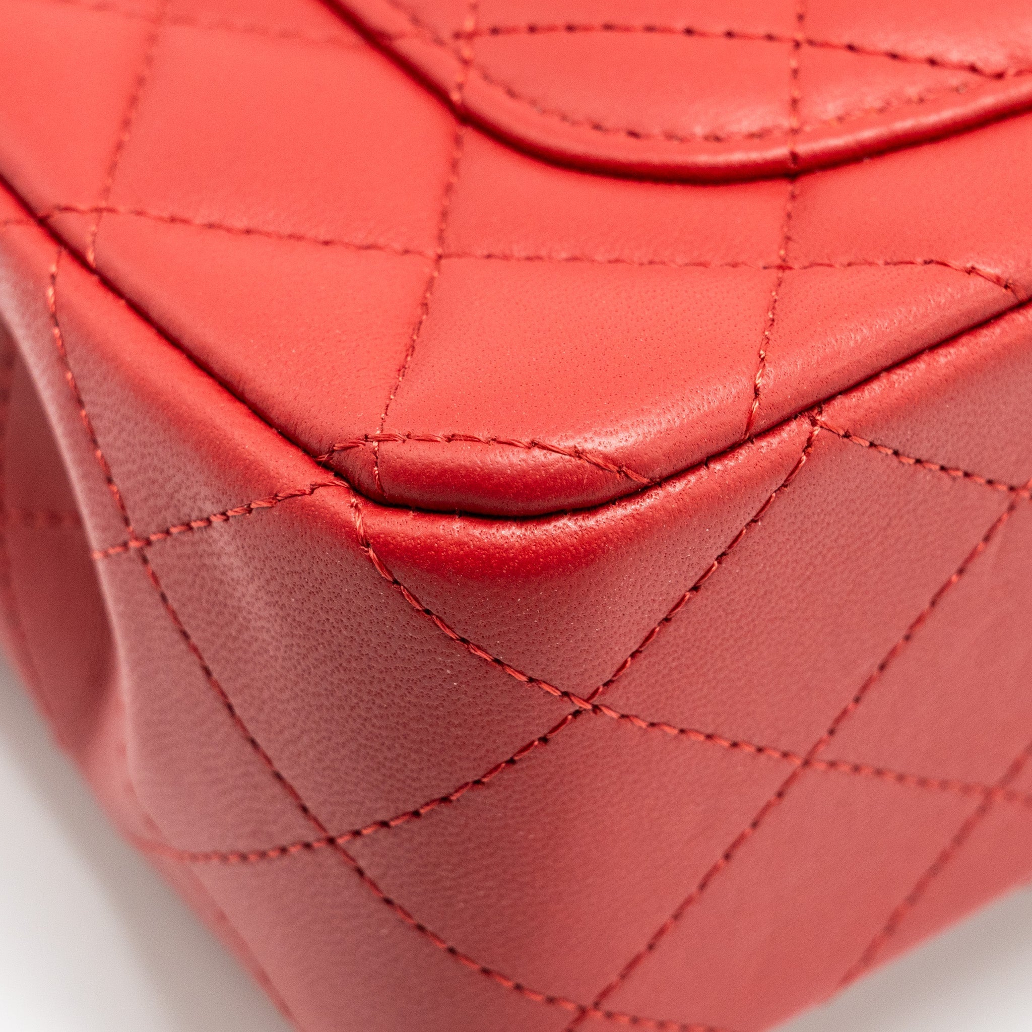 Chanel Top Handle Mini Rectangular Flap Bag Lambskin Red L (Microchip)