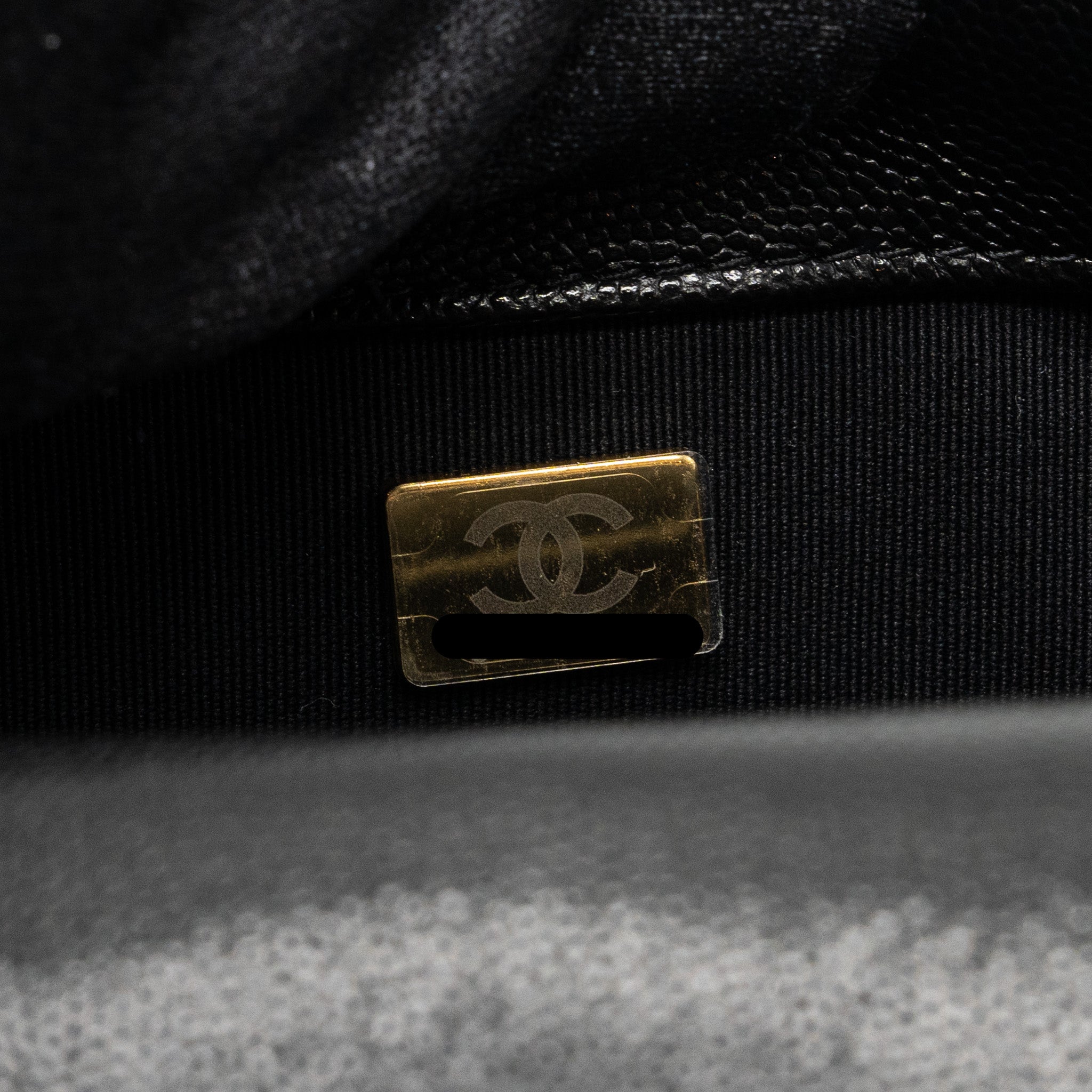 Chanel Quilted Flap Bag with Double and CC Logo Chain Caviar Black  (Microchip)