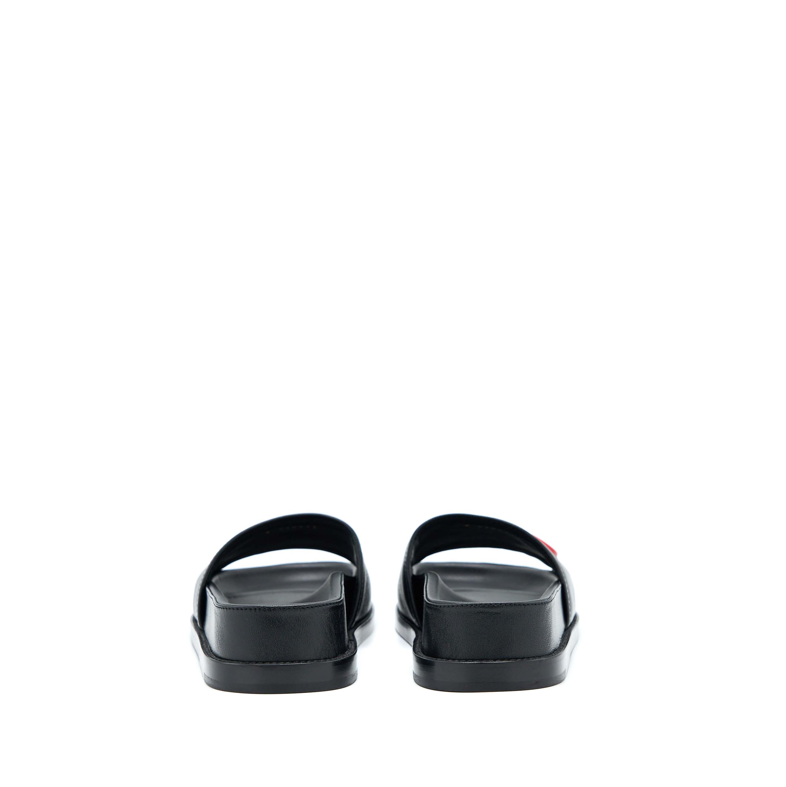 Chanel Size 37.5 Logo Multicolour Letter Slides Black