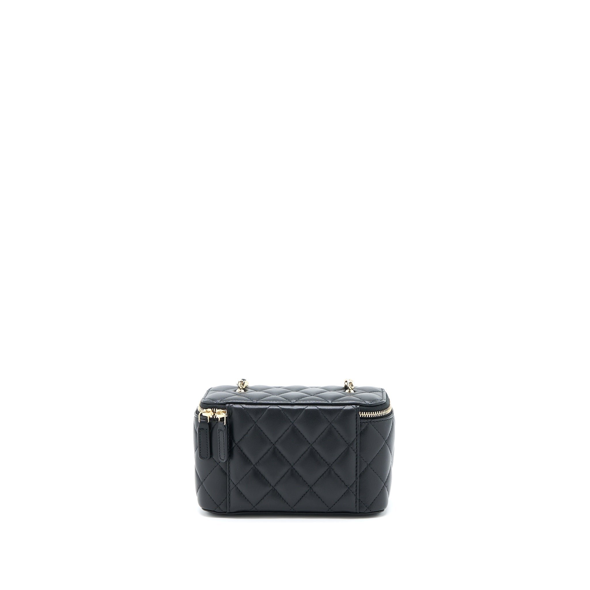 Chanel 23C Pearl Crush Long Vanity Lambskin Black L (Microchip)