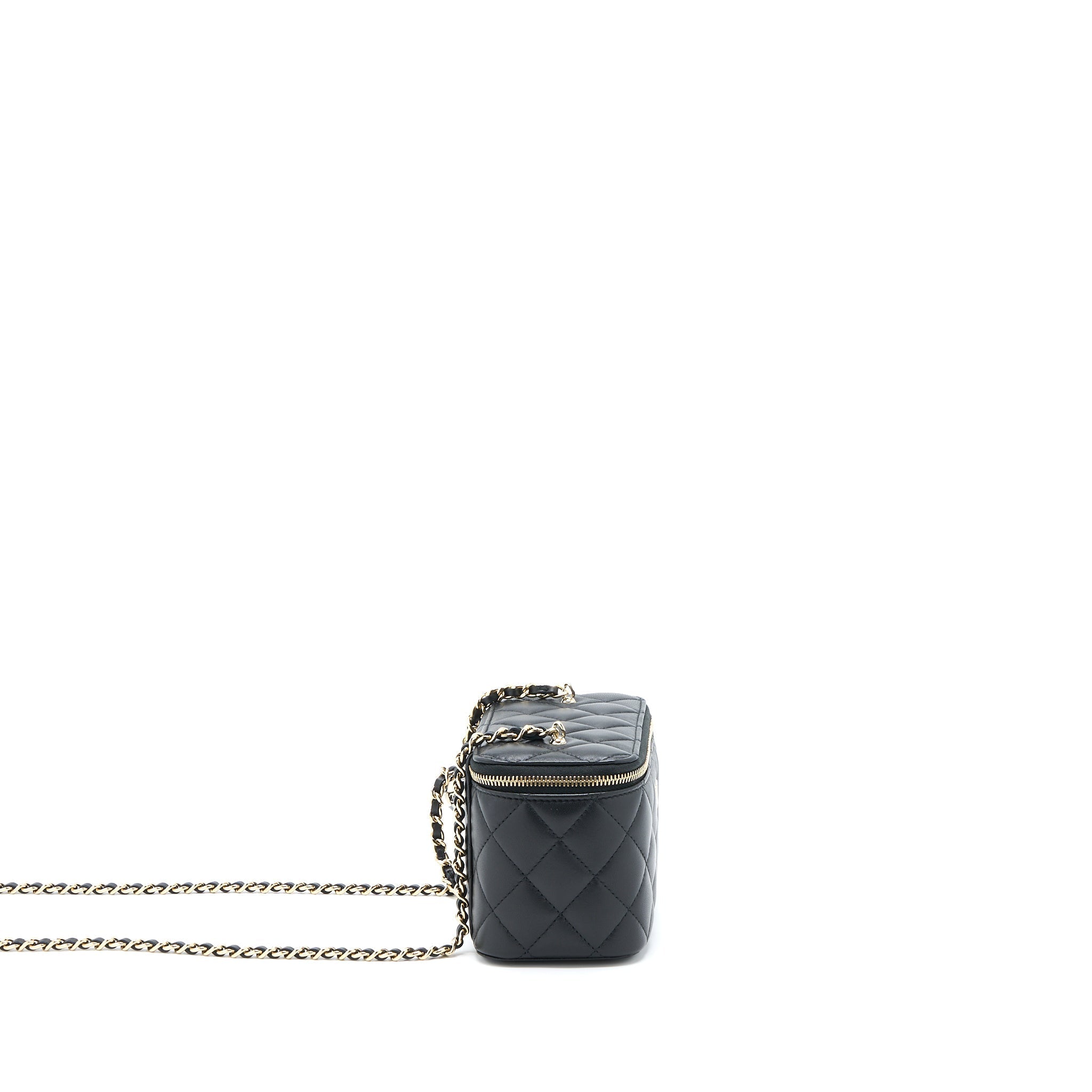 Chanel 23C Pearl Crush Long Vanity Lambskin Black L (Microchip)