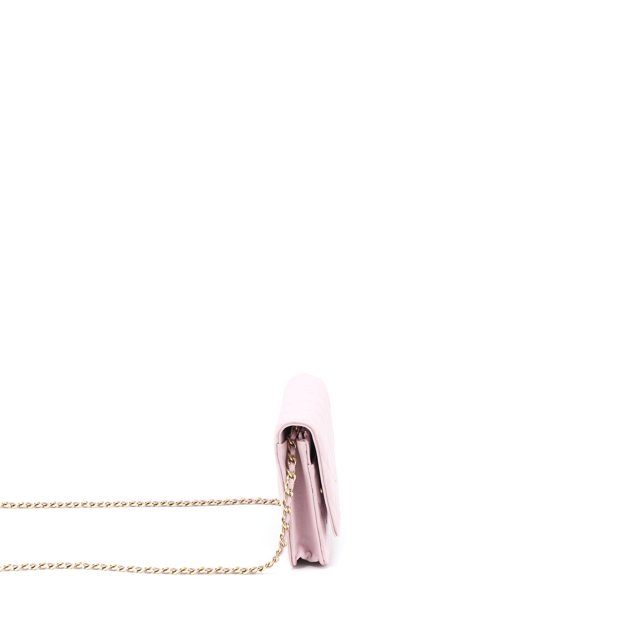 Chanel Classic Wallet On Chain Caviar Light Pink L