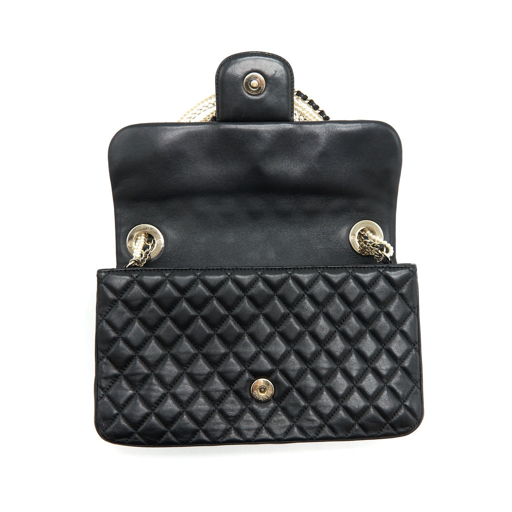 Chanel Westminster Pearl Shoulder Bag Lambskin Black