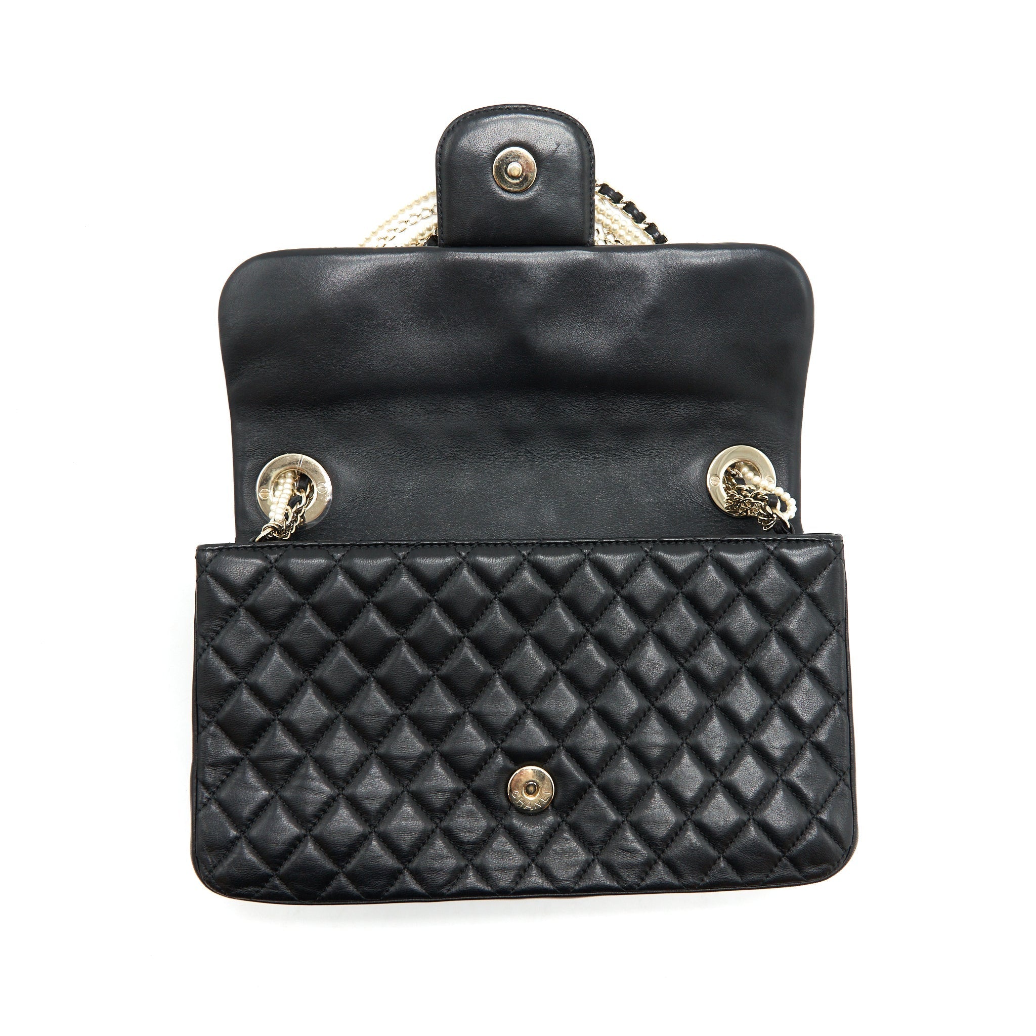 Chanel Westminster Pearl Shoulder Bag Lambskin Black
