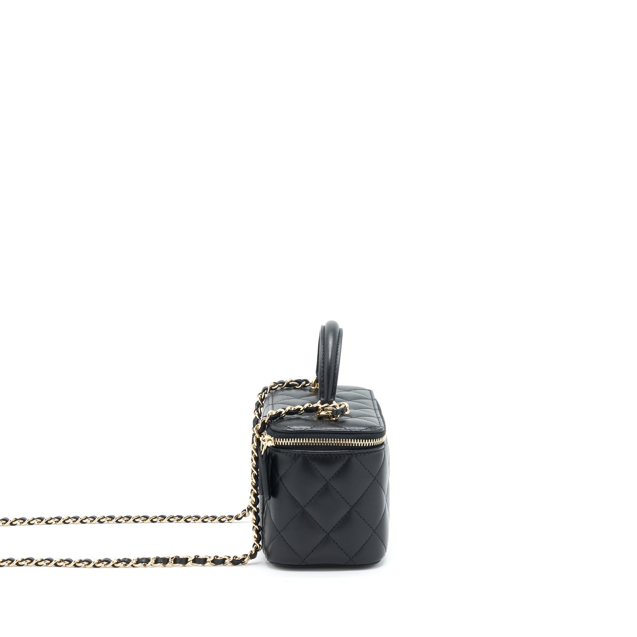 Chanel Top Handle Long Vanity Lambskin Black L