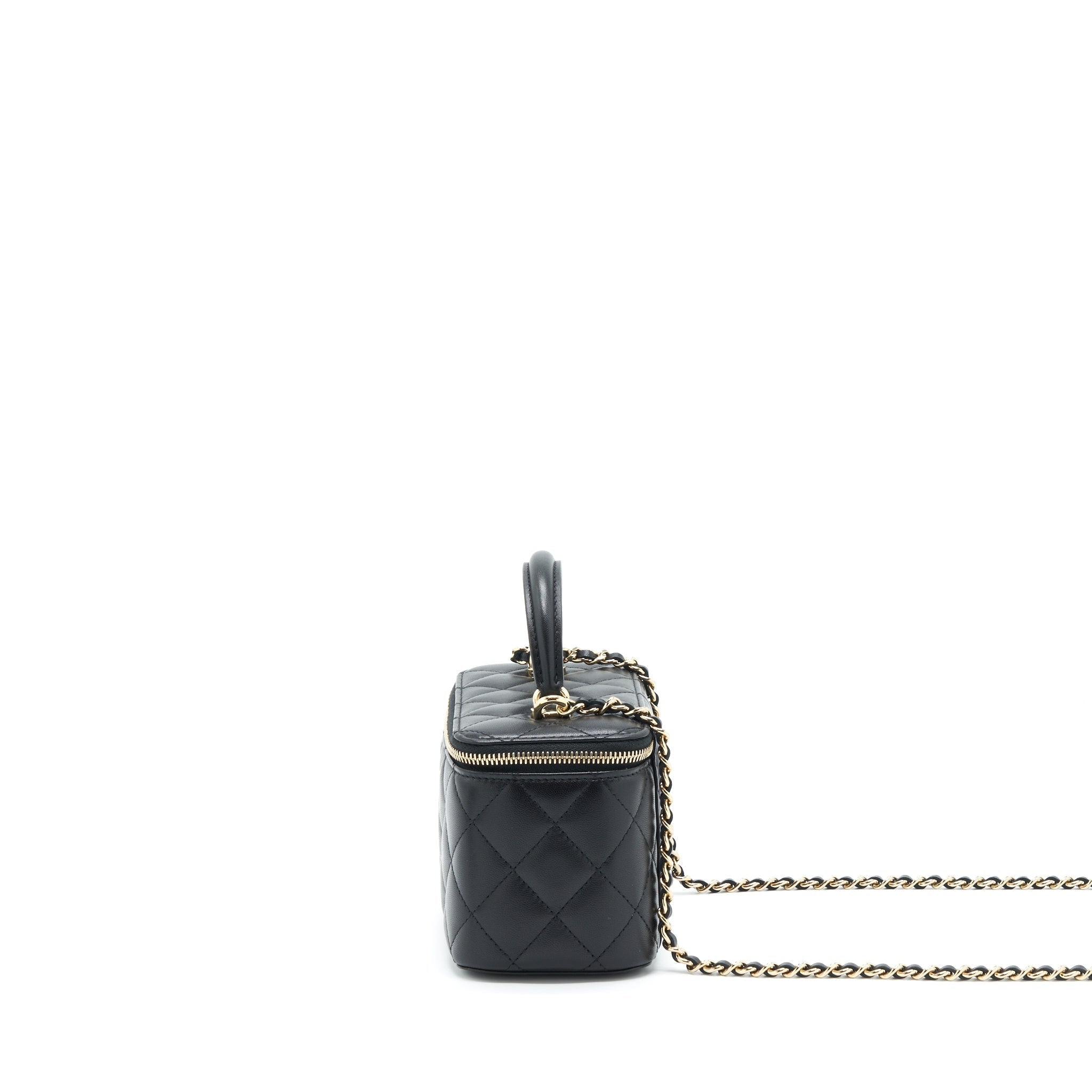 Chanel Top Handle Long Vanity Lambskin Black L