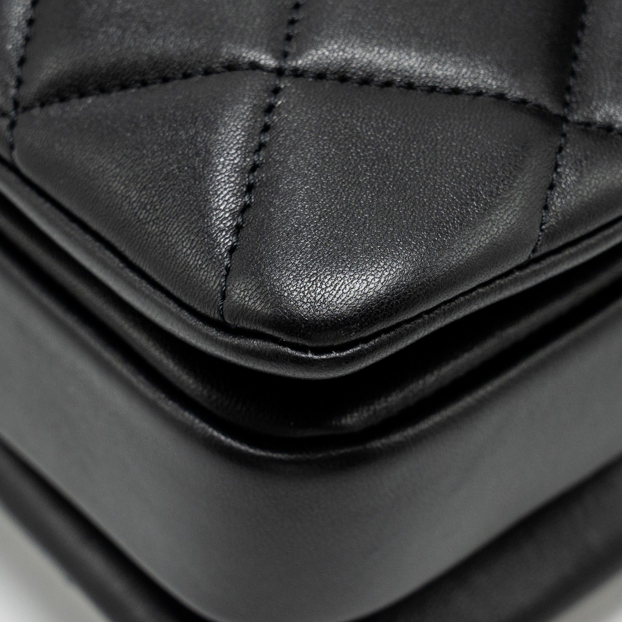 Chanel Top Handle Trendy CC Flap Bag Lambskin Black L