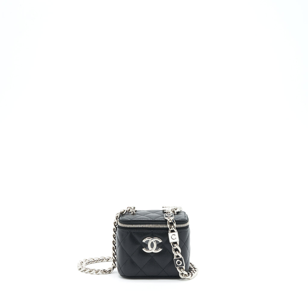 Chanel 22S Mini Vanity With Coco Giant Chain Caviar Black