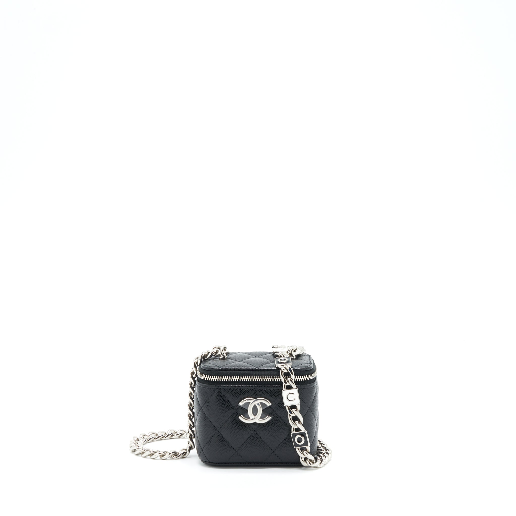 Chanel 22S Mini Vanity With Coco Giant Chain Caviar Black