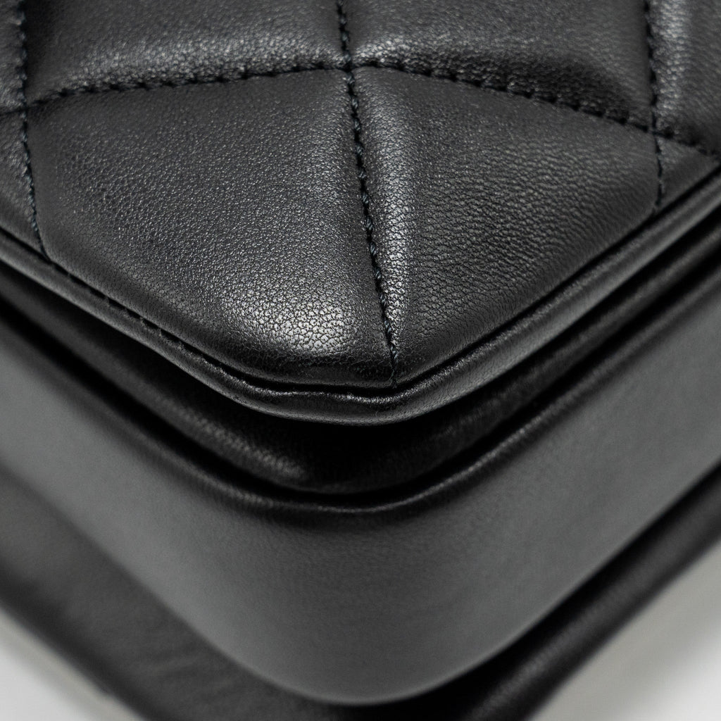 Chanel Top Handle Trendy CC Flap Bag Lambskin Black L
