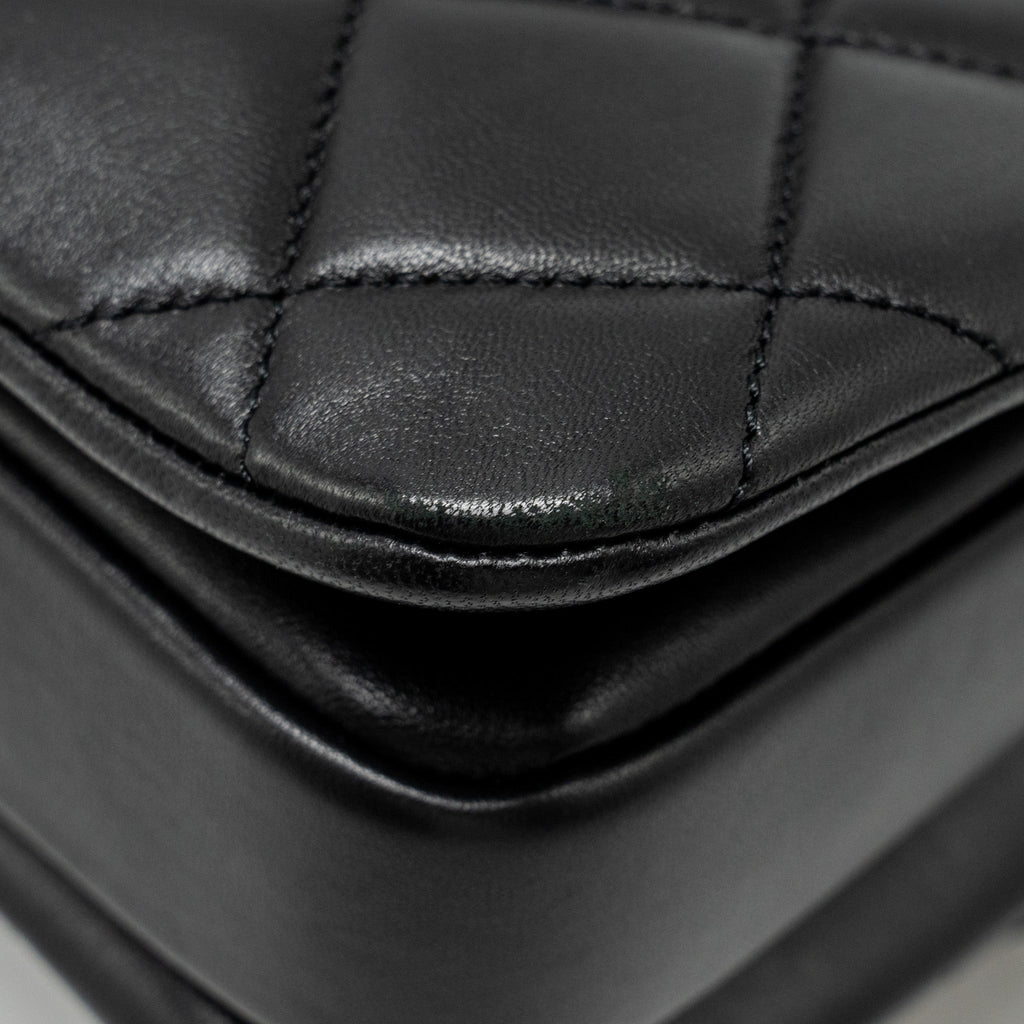 Chanel Top Handle Trendy CC Flap Bag Lambskin Black L