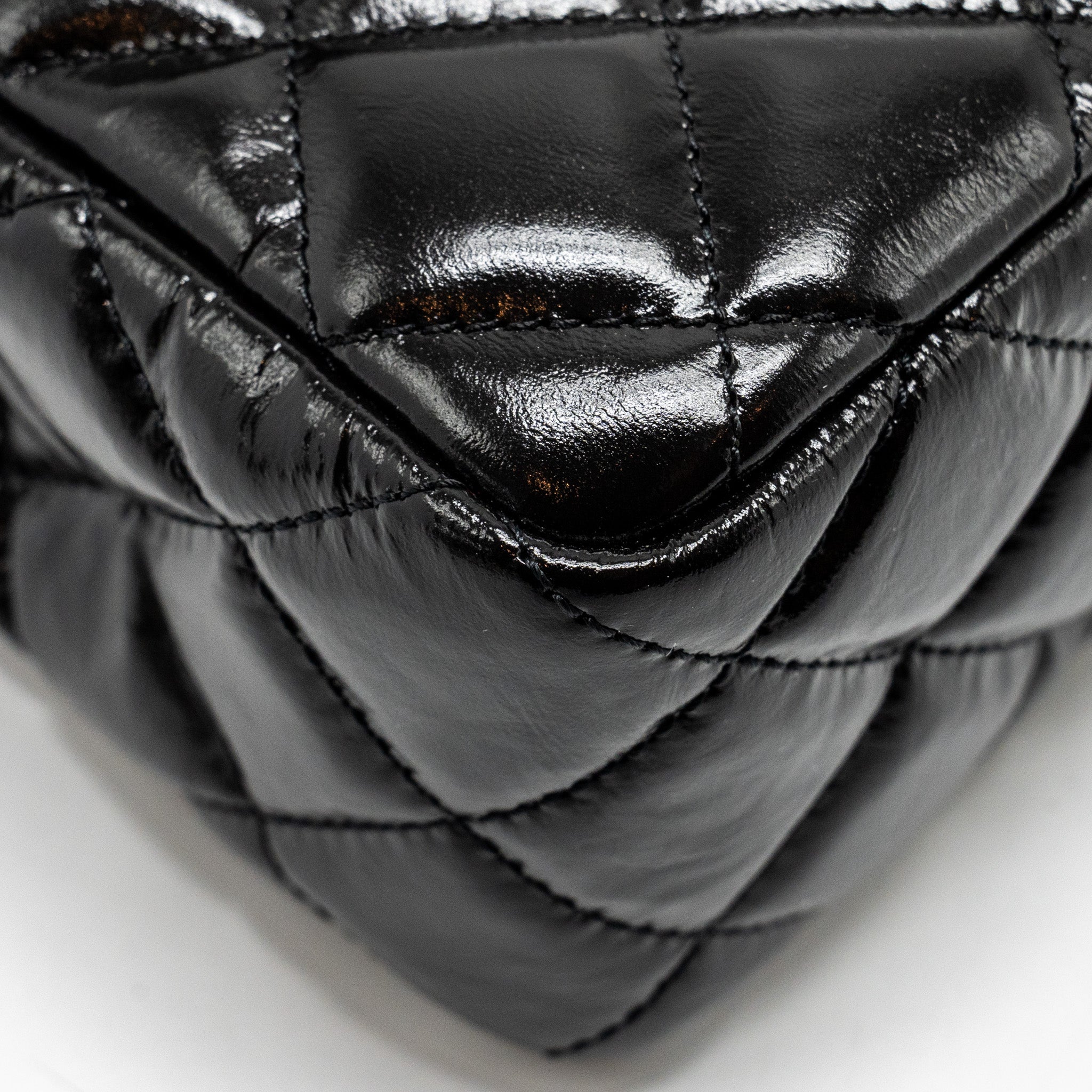 Chanel 23C Hobo Bag Shiny Calfskin Black Brushed  (Microchip)