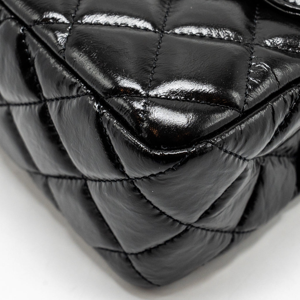 Chanel 23C Hobo Bag Shiny Calfskin Black Brushed  (Microchip)