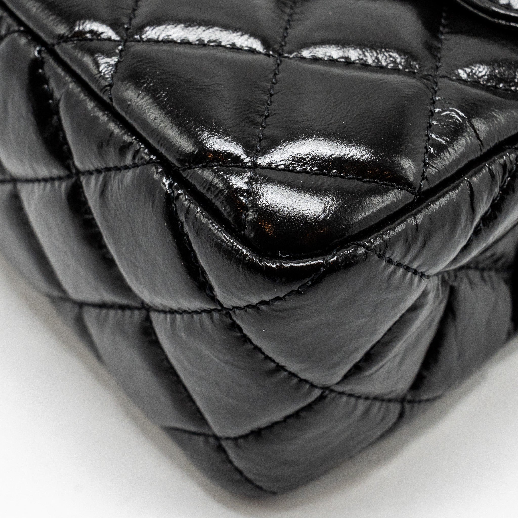 Chanel 23C Hobo Bag Shiny Calfskin Black Brushed  (Microchip)