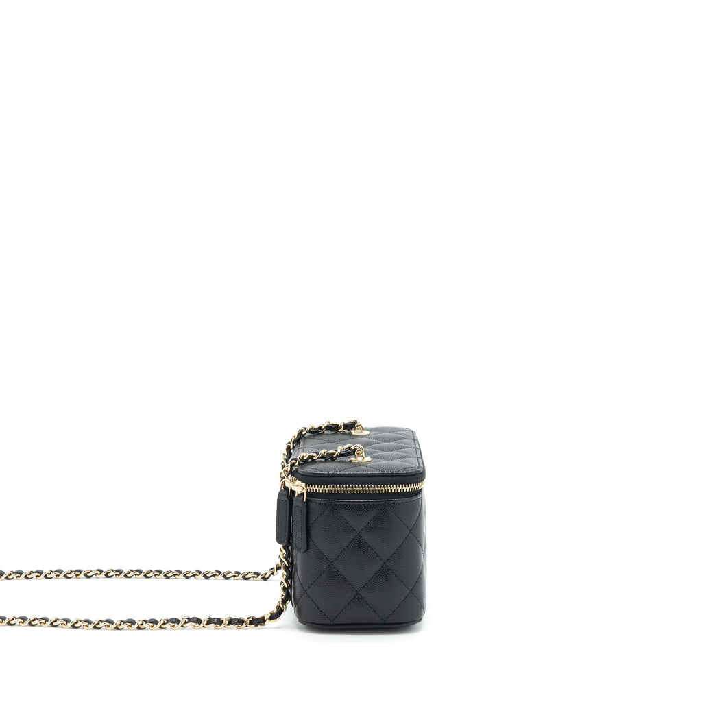 Chanel 22S Long Vanity With Chain Caviar Black L