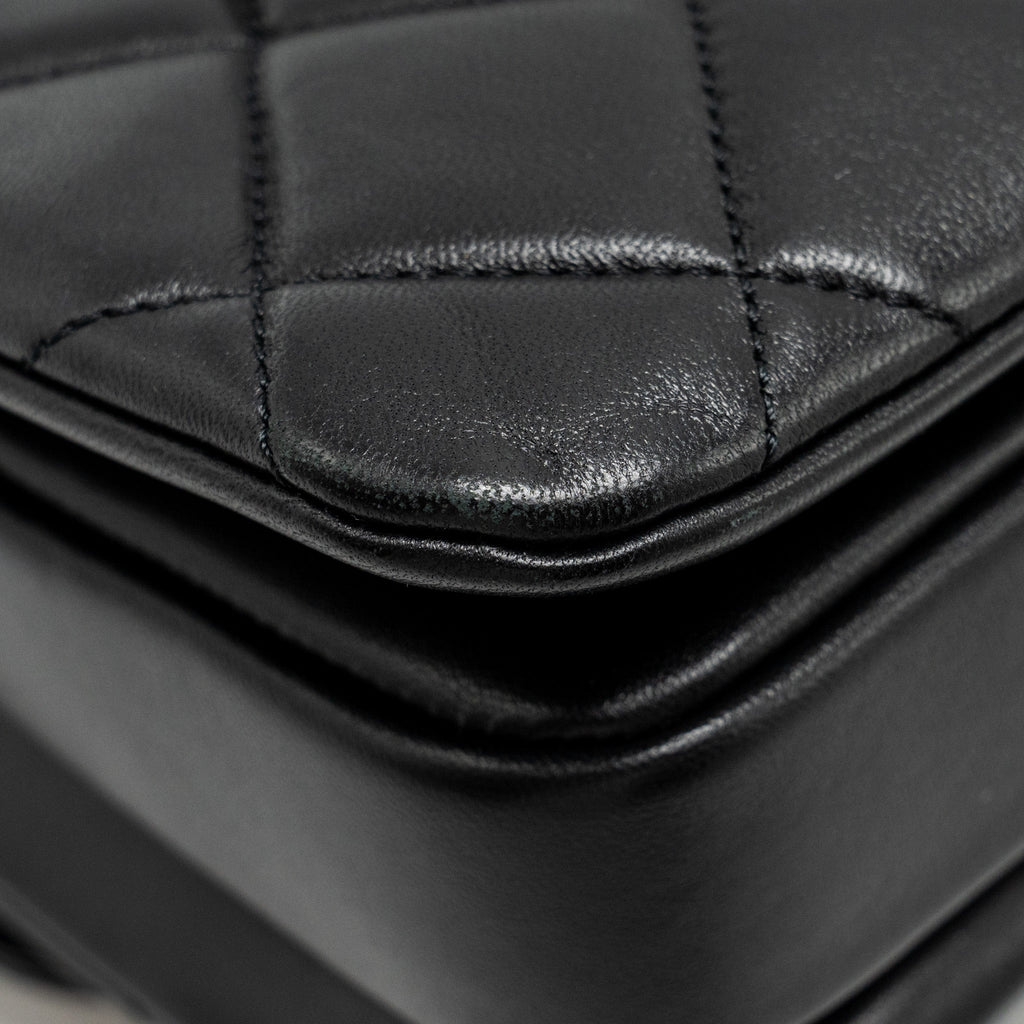 Chanel Top Handle Trendy CC Flap Bag Lambskin Black L