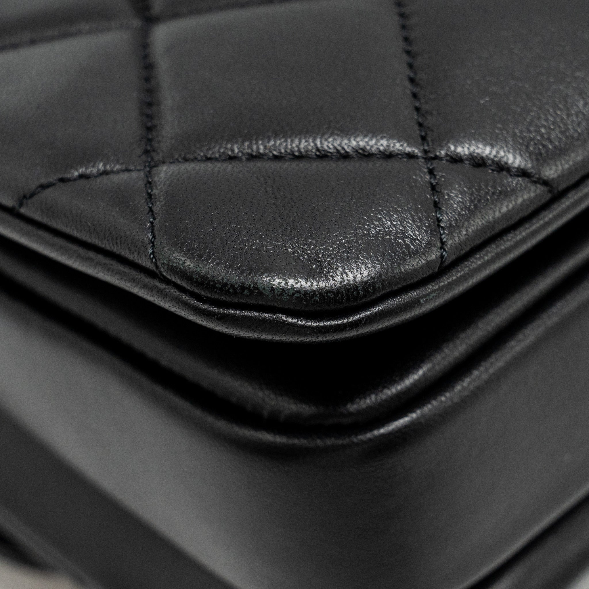 Chanel Top Handle Trendy CC Flap Bag Lambskin Black L