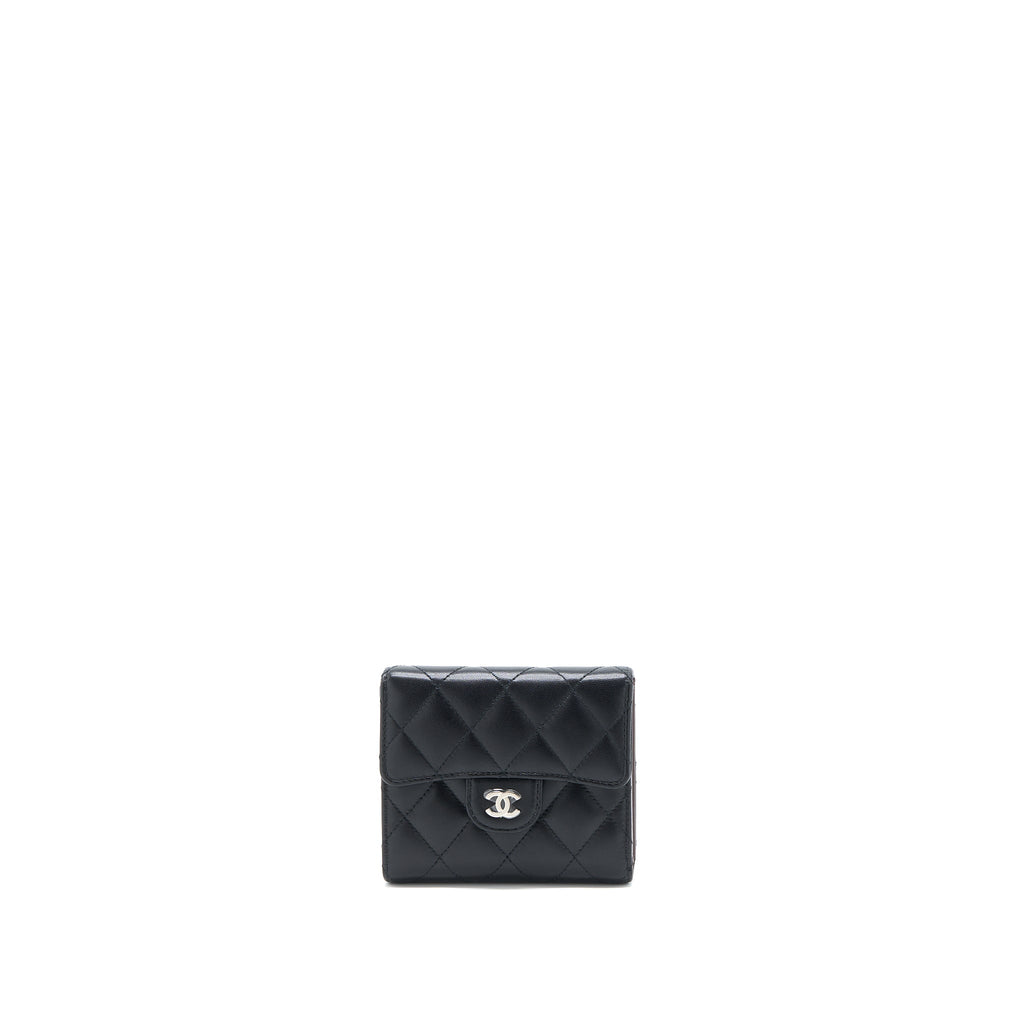 Chanel Small Classic Compact Wallet Lambskin Black