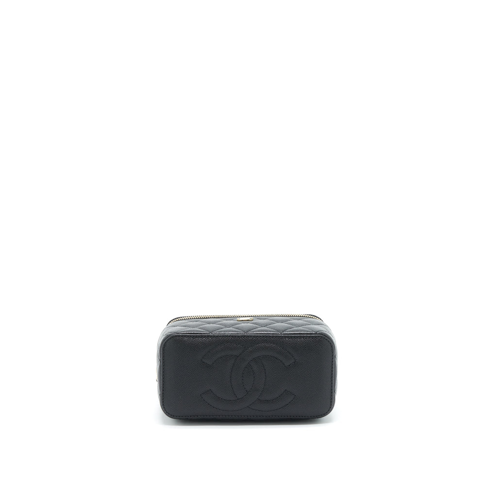 Chanel 22S Long Vanity With Chain Caviar Black L