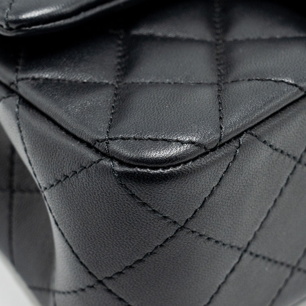 Chanel Pearl Crush Mini Rectangular Flap Bag Lambskin Black  (microchip)